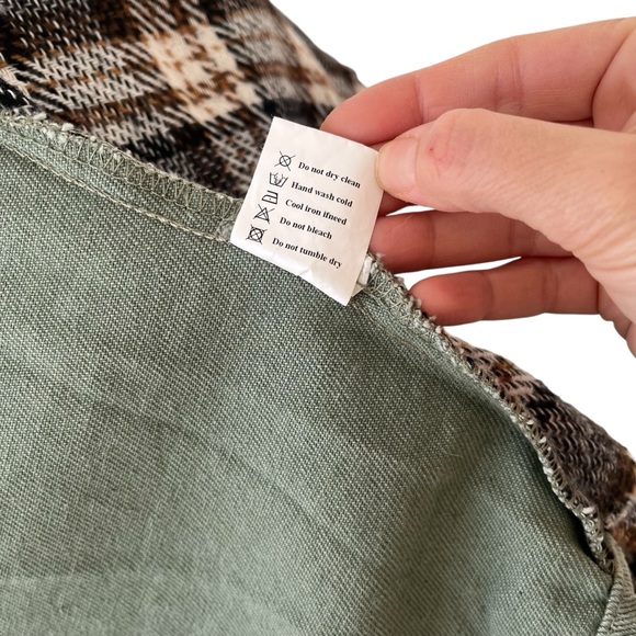 Green and plaid button down 100% cotton lightweight chore coat M - Picture 14 of 14